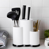 Multifunction Kitchen Utensil Holder Knife Block Silicone Cooking Tool Flatware Organizer Drainer Accessories Spoon Storage Rack